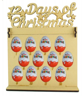6mm Kinder Eggs Holder 12 Days of Christmas Advent Calendar with '12 Days of Christmas' Wording Topper